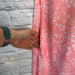 Vintage 70s JCPenney Short Sleeve Robe Pink Floral Size M Snap Button Cottage Size M Photo 3