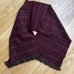 Marshall Field & Company 100% Wool Fringe Plaid Red Burgundy Scarf Scotland Photo 1