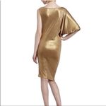 BCBGMAXAZRIA  Abrial Asymmetrical Metallic Gold Party Cocktail Dress Size M NWT Photo 1