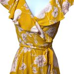 Free People  French Quarter Yellow Floral Print Wrap Dress Cottagecore Fairy S Photo 4