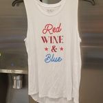 💕MIKEN FLOW💕 Graphic Tank Top Red Wine & Blue Medium M NWT Photo 0