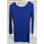 Forever 21  Blue Midi Open Back Long Sleeve Dress Size Small Lightweight Body Hug Photo 2