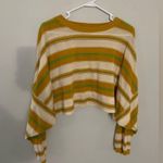 Urban Outfitters Out From Under Long Sleeve Top Crop Top Stripes Yellow Green Brown Size M Photo 1