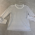 Off-White womens outerknown‎ long sleeve striped t shirt gray white xs Photo 0