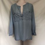 Cloth & Stone  Chambray Denim Womens Top Size M Coastal Cowgirl Boho Minimalist Photo 12