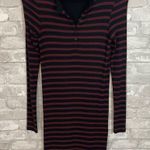 ATM Anthony Thomas Henley Long Sleeve Dress Red Photo 5