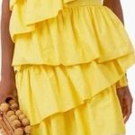 Hyacinth House Tuckernuck Sofia One Shoulder Ruffle Dress Yellow Preppy Women XL Photo 0
