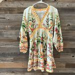 NWOT Sunday Up Yellow Green Dolce Vita Italy Lemon Printed Abstract Dress Small White Photo 4