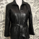 wilson's leather Wilsons Black leather Jacket vintage 90’s coat L belt Photo 0