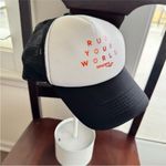 Saucony Black and White Trucker Hat with Mesh Back Photo 9