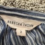 Rebecca Taylor  blue & white striped halter cotton off-the-shoulder top size 2 Photo 6
