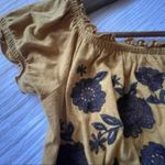 American Eagle  Off The Shoulder Boho Printed Bardot Yellow Top Photo 4