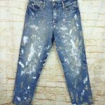 frame denim Frame X Jordan Barrett Paint Splatter Jeans W 25, M 27 Blue Zip Fly Grunge NWOT Photo 0