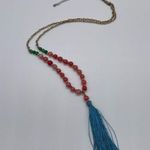 Tassel Necklace with Jadeite Stones Gold Photo 2