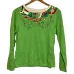 Ugly Christmas Sweater Vintage Berek Green NWT Sequin Sparkle High Heel Christmas Holiday Sweater Photo 0