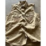 Ralph Lauren Lauren Sleeveless Shirt Top Sz M Vest Outdoor Safari Utility Beige Photo 1