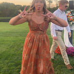 Amazon  burnt orange floral print dress Photo 0