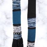 Michael Kors Embellished Fringe Neck Scar Wrap Studs Luxe Teal Chunky Knit Black Photo 2