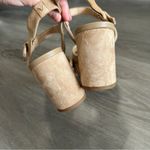 Sam Edelman  Leather Suede Beige Cream Strappy Slingback Block Heels‎ Size 9 Photo 5