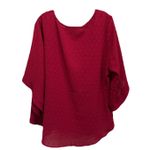 Bloomchic Red Chiffon Textured 3/4 Bell Sleeve Blouse Size 18 Photo 4