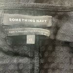 Something Navy  Black Jacquard Wrap Top‎ XS Polka Dot Long Sleeve Peplum Blouse Photo 4