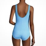 Lands' End  Colorful Striped Tugless Low Leg Soft Cup One Piece Swimsuit Size 20W Photo 1