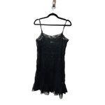 Free People NEW Condesa Mini Slip Rose Lace Black Ruffle Hem NWOT Sz Medium $98 Photo 8