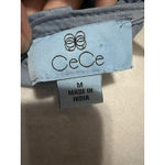 CeCe Blouse Blue Ruffle Sz M Top Tie Front Long Sleeves Photo 4