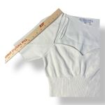 Endless Rose  White‎ Cropped Short Sleeve Sweetheart Neckline Knit Sweater Size M Photo 3