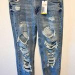 Refuge New Denim Mom Jeans High Rise Tapered Size 11 Juniors Teen Distressed Photo 0