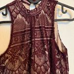 LC Lauren Conrad Women's size XS Red Eyelash Lace Halter Top Blouse Photo 7
