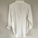 Universal Threads Universal Thread White Cotton Oversized Button Down Shirt (L) Photo 2