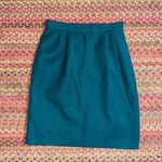 VINTAGE TEAL PENCIL SKIRT Green Size 6P Photo 0