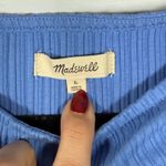 Madewell  Ribbed Sleevless Boatneck Tank Top Size L Cornflower Blue Minimalist Photo 6