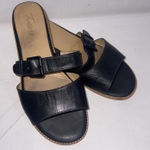 Trotters Minimalist Old Money Black Leather Mule Sandals Shoes Flats Size 7.5 Photo 0