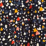 Loft  Midi Slip Skirt Navy Heart Print Pull-On Elastic Waist M Photo 1