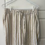 J.Crew Tan Striped Linen-Cotton Drawstring Pant 10P Photo 1
