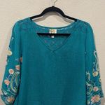 Anthropologie FIG AND FLOWER Embroidered Floral 3/4 Shoulder Blouse Photo 0