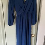 EXPRESS Blue Plunging Neck Romper Photo 1