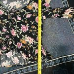 American Eagle  Black Floral Tie-Front Blouse M Silky Viscose Resort Casual Top Photo 10