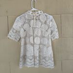 HD in Paris Anthropologie  White Lemon Lily Lace Blouse Photo 3