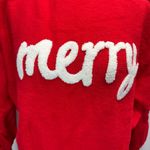 Christmas Holiday Fuzzy Merry Appliqué Red Turtleneck Sweater Size XL Photo 7