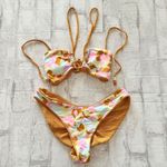 Maaji  Reversible Floral Botanical Print Two Piece Bikini Set Tropical Swim Sz S Photo 2