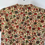 Vintage Handmade Dress Printed Floral Aline 60s Green Red Photo 2