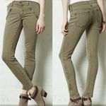 Pilcro and the Letterpress  Serif Green Zipper Skinny Jeans Photo 1