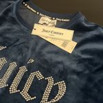 Juicy Couture Blue Velvet Cropped balloon sleeve Sweatshirt Photo 1