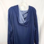 Roamans 22W 24W Hoodie 1X Top Velour Blue Hoodie Hooded Pullover Long Sleeve 457 Photo 4
