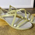 Crocs  Sandals Womens 4 Isabella‎ Pale Yellow Gold Strappy Slip On Gladiator Photo 0