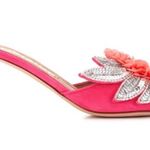 Veronica Beard NEW  Sequined flower suede mules Barbie pink Photo 3