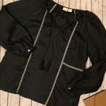 St. Tropez  women’s top size Lg blk w ivory details Photo 1